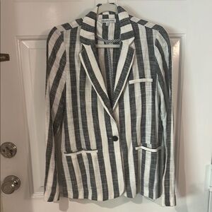 Heartloom linen womens Black and White Striped‎ Blazer S